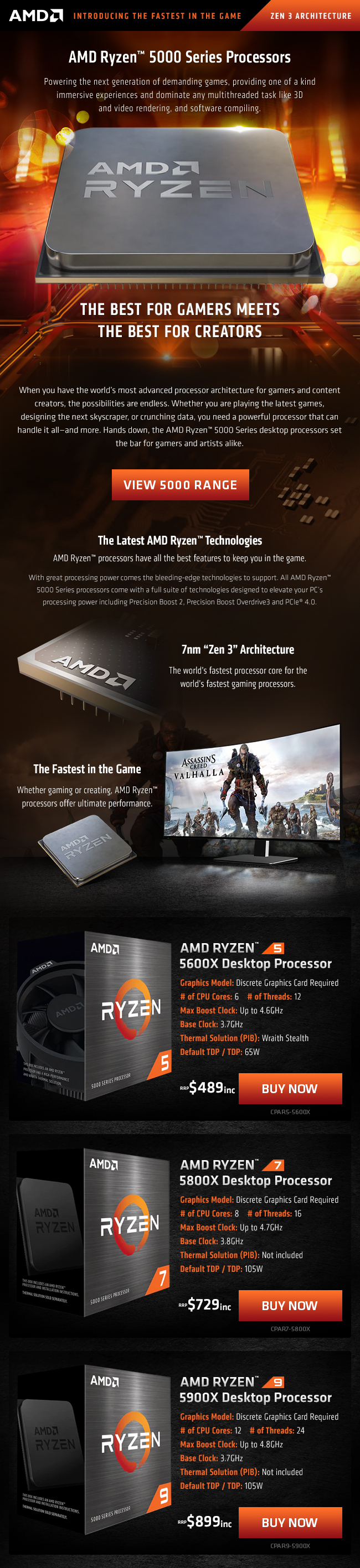 AMD Ryzen 5000 Series Processors